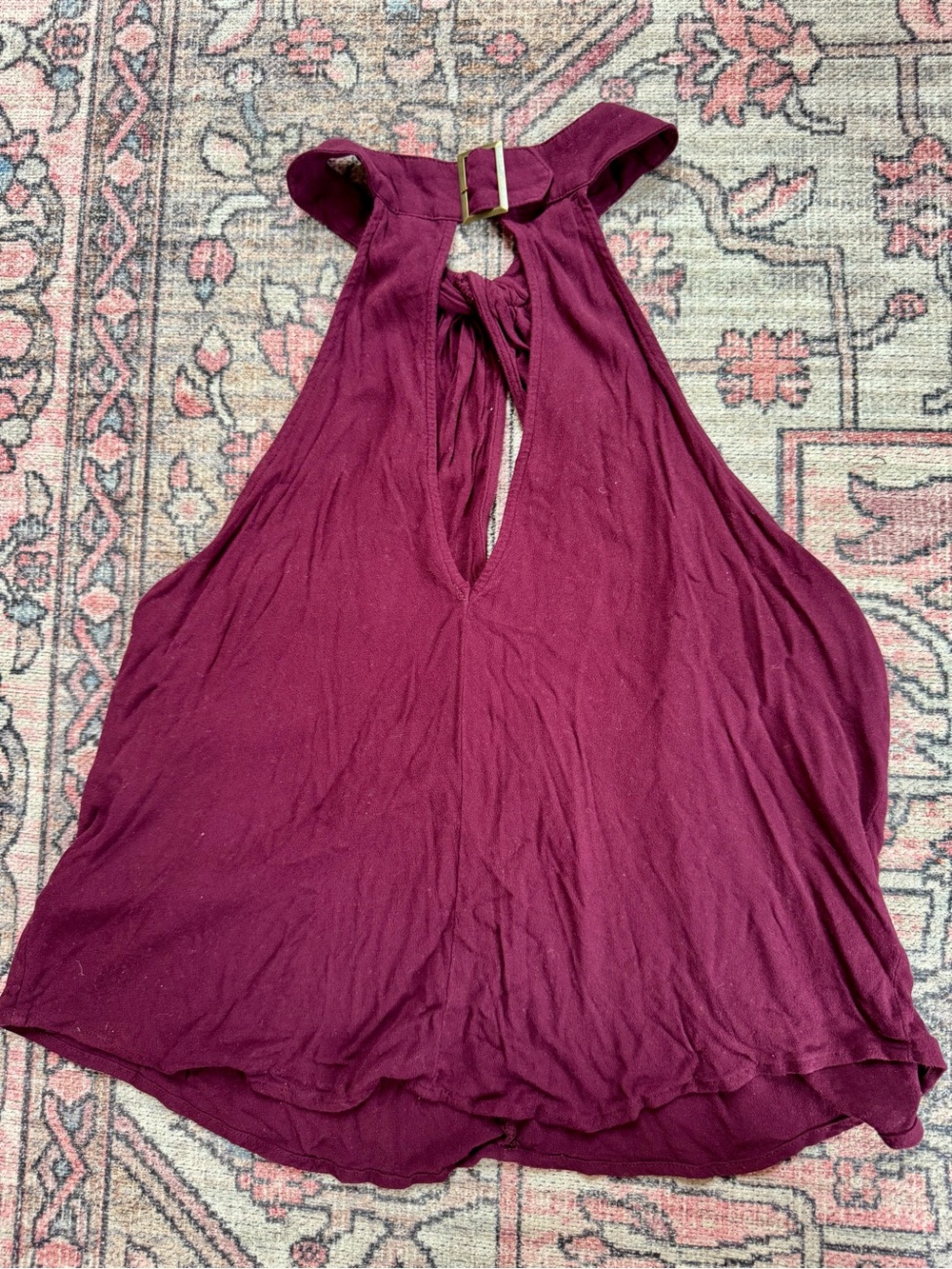 Free People Halter Top in Burgundy, Size S